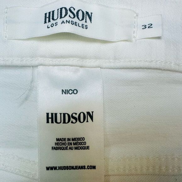 HUDSON Maternity Nico Straight Ankle White Denim Jeans Women's 32 NWT - Picture 7 of 15